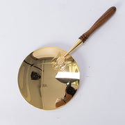 gold Plated Communion Paten with Wood Handle Gold plated Communion Paten w/ Wood Handle, Â Raised Holy Spirit on Backside of Paten