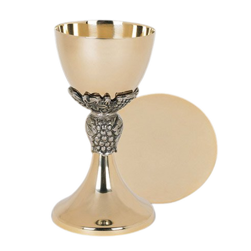 Grape and Leave Chalice and Paten Set Gold Plated Grapes with Leaves Chalice and Paten Set  Chalice and Paten Set