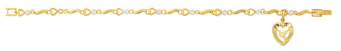 Gold Plated Heart and Crystal Holy Spirit Bracelet