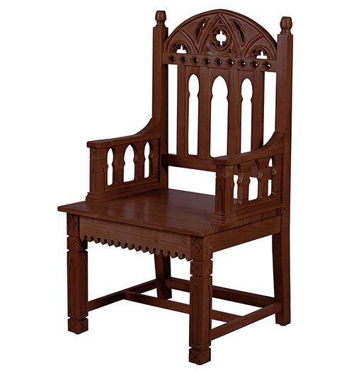 Gothic Celebrant Chair (Walnut Stain)