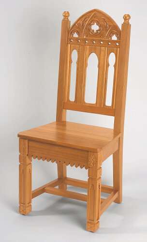 Gothic Collection Side Chair (Medium Oak Stain)