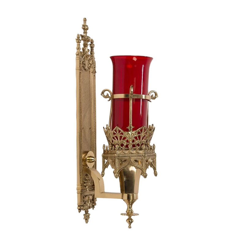 Gothic Style Solid Brass Wall Hung Sanctuary Lamp — Agapao Store