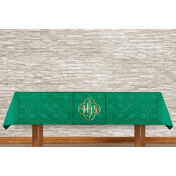 Green Altar Frontal and IHS Overlay Cloth