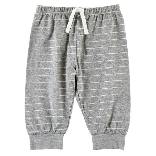 Grey Drawstring Pants - Striped