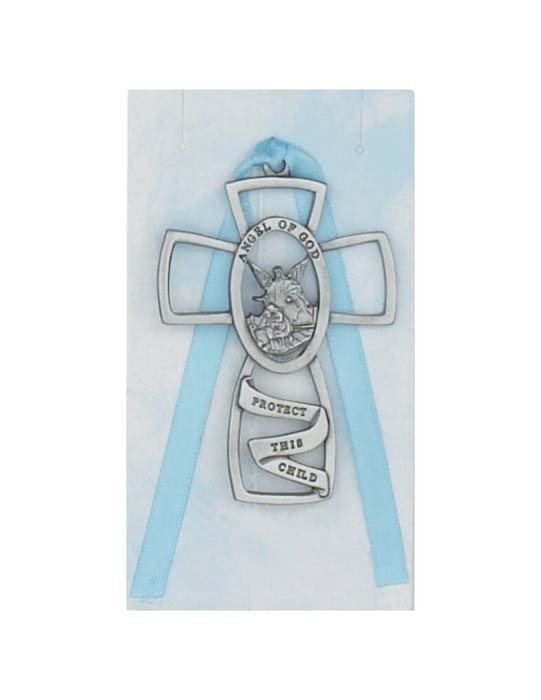 Cruz de cuna del ángel de la guarda - Azul
