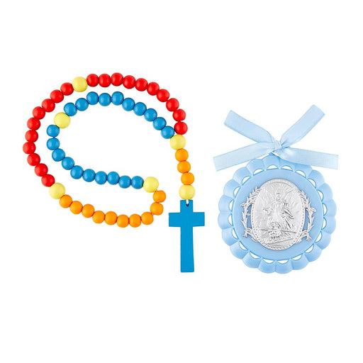 Guardian Angel Crib Medal With Kiddie Rosary - 3 Pieces Per Package