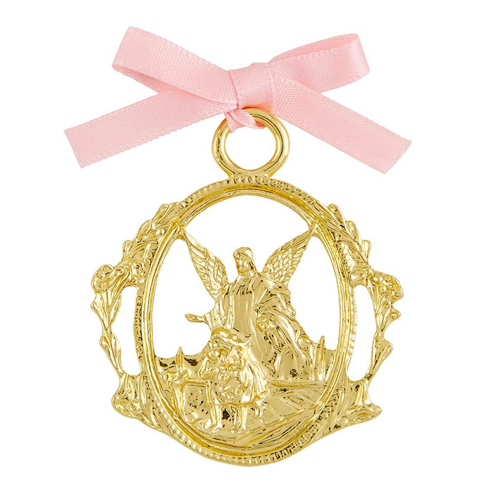 Guardian Angel Crib Medal with Pink Miraculous Pin - 4 Pieces Per Package