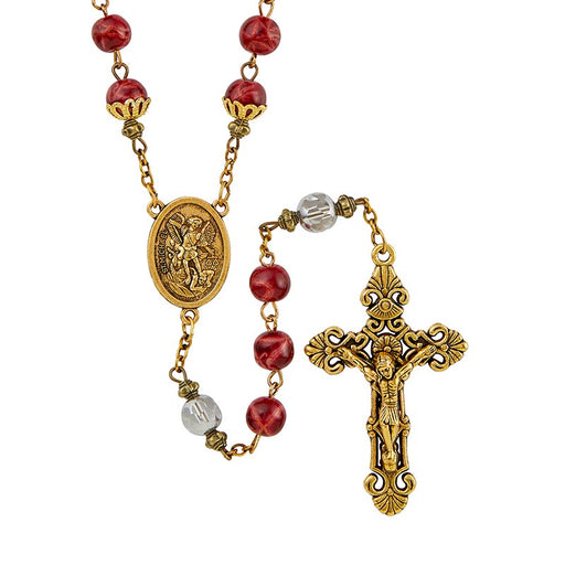 Heart on Fire Collection Padre PioSaint Michael Rosary - 3 Pieces Per Package