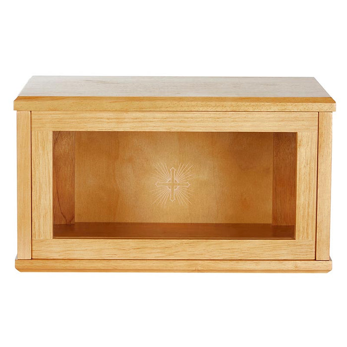 Holy Cross Ambry Display Cabinet - Medium Oak Stain Church Supply Church Goods Church Furniture