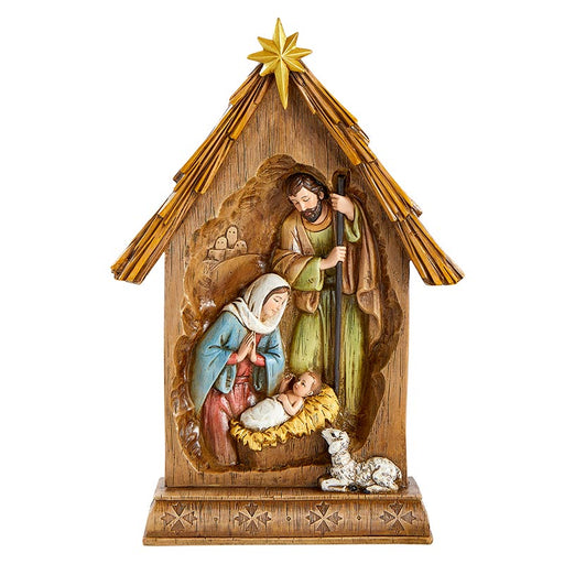 Holy Family in Creche Statue Nativity Figurine
