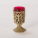 IHS Votive Candle Stand Solid Brass IHS Votive Candle Stand with Red Glass votive cup