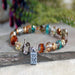 Multi-Colored Crystals and Glass Prayer Box Bracelet Multi-Colored Crystals Bracelet Glass Prayer Box Bracelet
