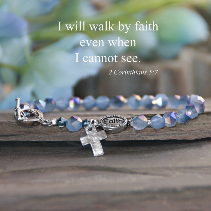 Faith Gorgeous Blue Crystals Bracelet