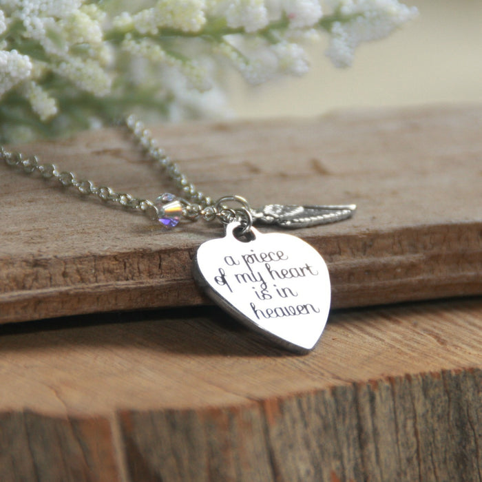 A piece of my heart is in Heaven Necklace