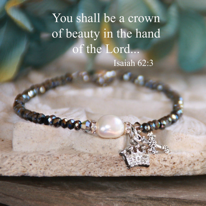 Serás una corona de belleza Pulsera con cuentas de perlas de agua dulce