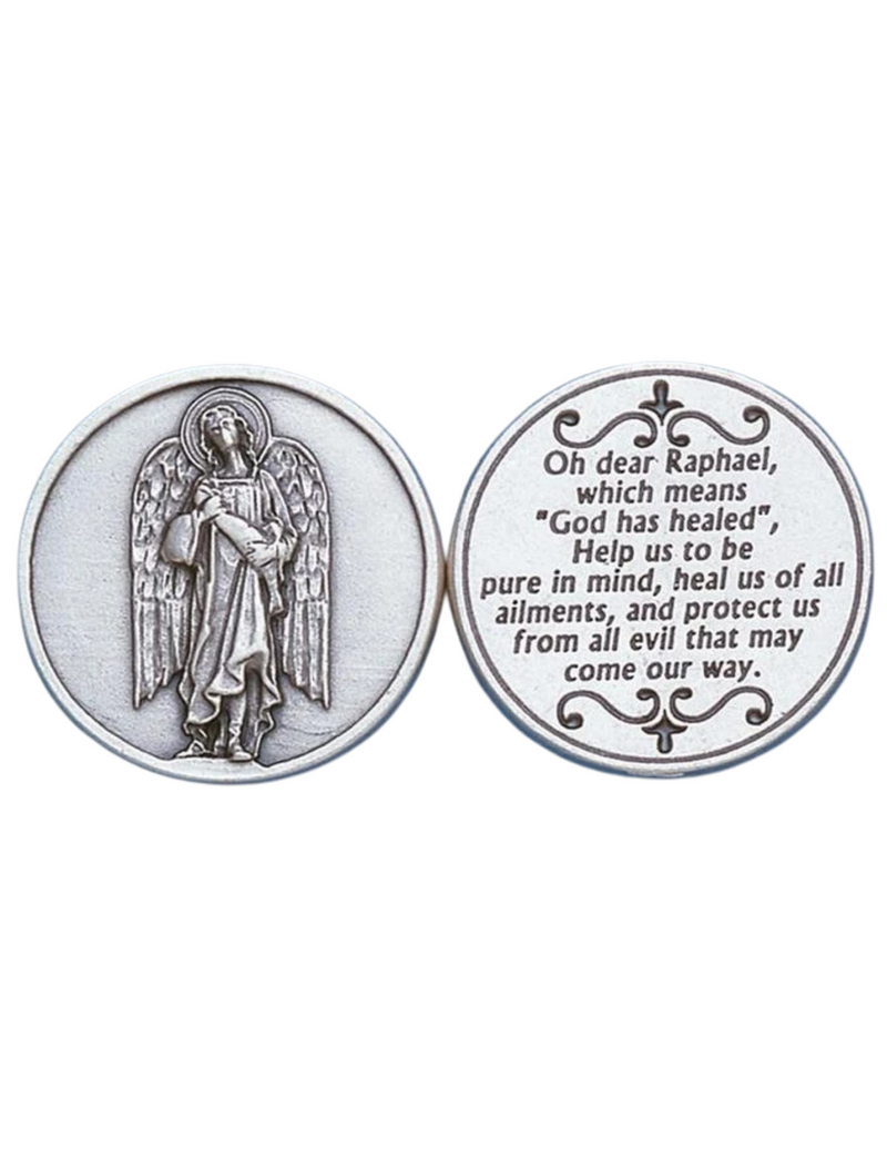 Italian Archangel Raphael Pocket Token - 25 Pieces Per Package Catholic Gifts Catholic Presents Gifts for all occasion Tokens for Catholic Pocket Tokens