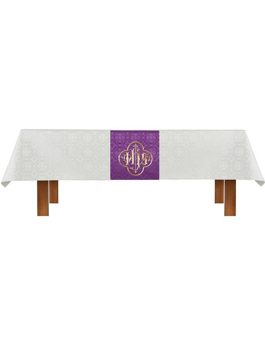 Ivory Altar Frontal and Purple IHS Overlay Cloth