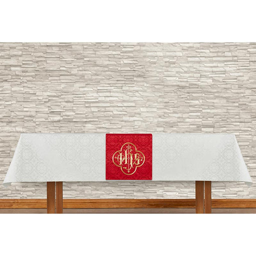 Ivory Altar Frontal and Red IHS Overlay Cloth