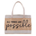 Market Tote with 9" Drop Handle - All Things Are Possible