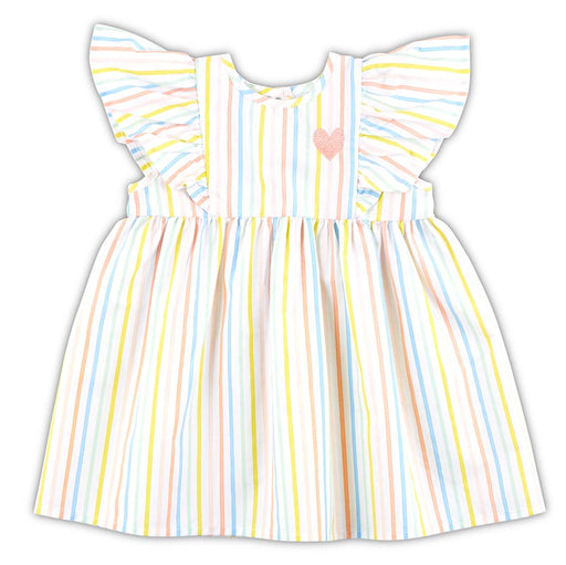Rainbow Stripe Flutter Sleeve Dress