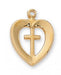 Heart Cross in Gold Over Sterling Silver w/ 18" Gold Plated Chain
