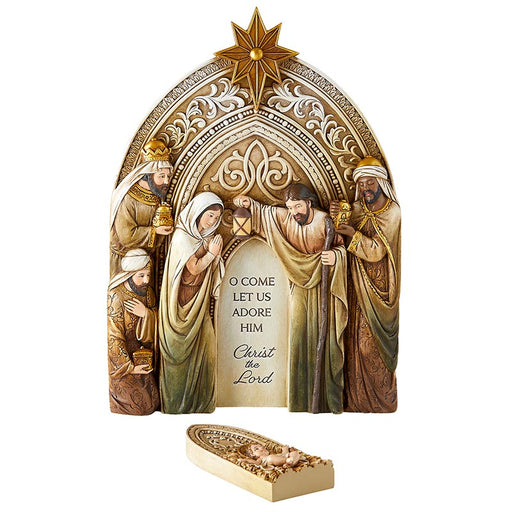 12.5" H Holy Family with Three Kings Nativity Plaque 12.5'' Three Kings Nativity Plaque Christmas Statues Christmas Decor Christmas Presents