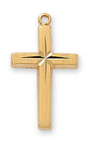 Cross in Gold Over Sterling Silver with 18" Gold Plated Chain
