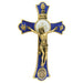 First Communion Holy Mass Blue and Gold Crucifix with St. Benedict Molded Medal