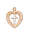 Two Tone Cross in Rose Gold Over Sterling Silver w/ 18" Rhodium Plated Chain