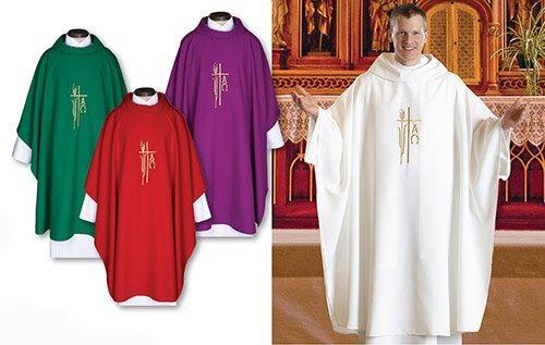 51" L Monastic Chasuble - Green pentecost symbols pentecost symbolism pentecost items Monastic Chasuble - Green