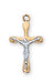 Two-Tone Crucifix Gold Over Sterling Silver with 16" Rhodium or Gold Plated Chain