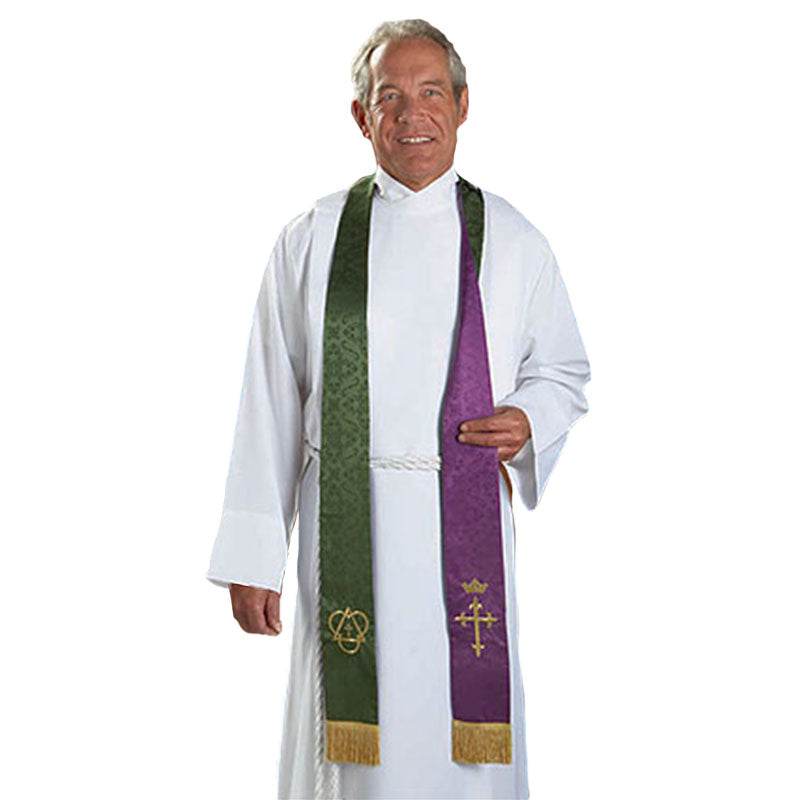 Jacquard Purple/Green Reversible Stoles