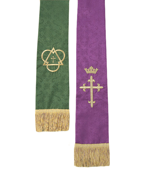 Jacquard Purple/Green Reversible Stoles