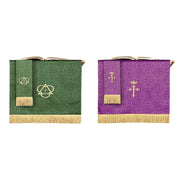 Jacquard Reversible 3-Piece Parament Set (Purple/Green)