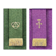 Jacquard Reversible Bookmark with Cross (Purple/Green)