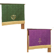 Jacquard Reversible Table Runner with Cross (Purple/Green)