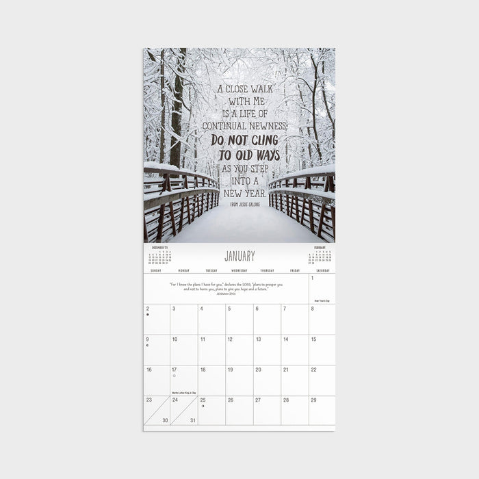 Jesus Calling: Enjoying Peace in His Presence - 2022 Mini Wall Calendar By Sarah Young