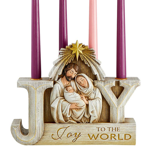 Joy to the World - Holy Family Candleholder