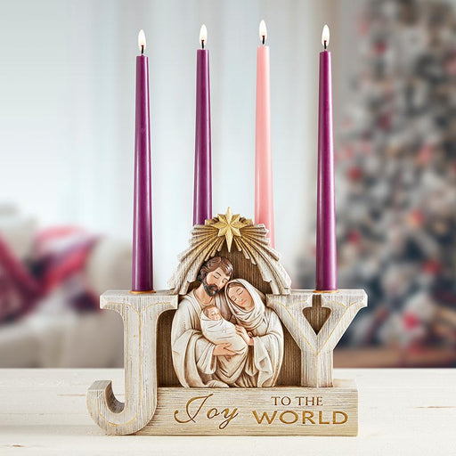 Joy to the World - Holy Family Candleholder