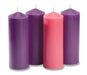 8" Advent Pillar Candle Set - 4 Pieces Per Set