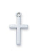 Cross in Sterling Silver with 16" Rhodium Plated Chain and White Leather Gift Box