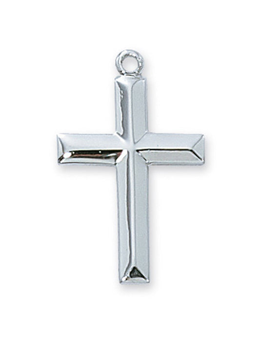 Cross in Sterling Silver w/ 18" Rhodium Plated Chain