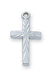 Cross in Sterling Silver with 16" Rhodium Plated Chain and White Leatherette Gift Box