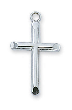 Cross in Sterling Silver with 18" Rhodium Plated Chain