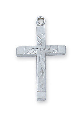 Cross in Sterling Silver w/ 18" Rhodium Plated Chain