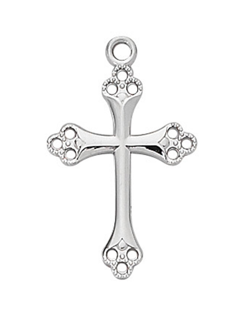 Cross in Sterling Silver w/ 18" Rhodium Plated Chain