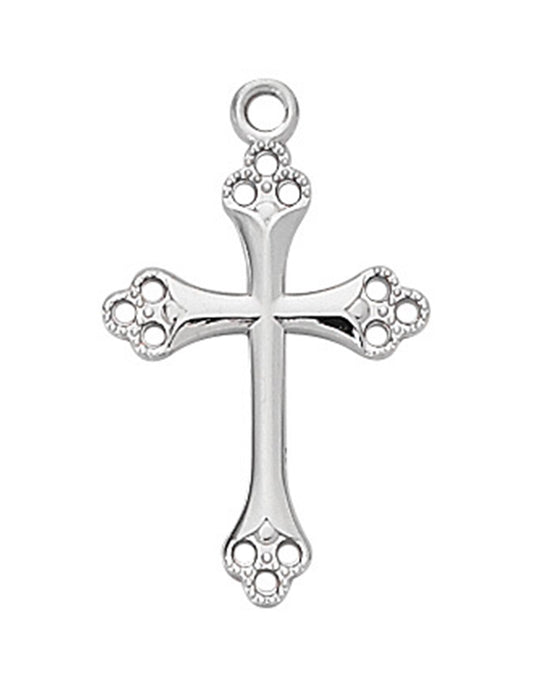 Cross in Sterling Silver w/ 18" Rhodium Plated Chain