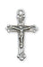 Sterling Silver Antique Finish Crucifix Pendant with 18" Chain in a Deluxe White Leatherette Gift Box