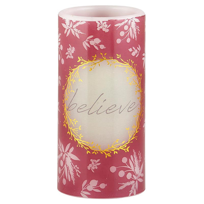 LED Candle Holiday Greetings - Believe