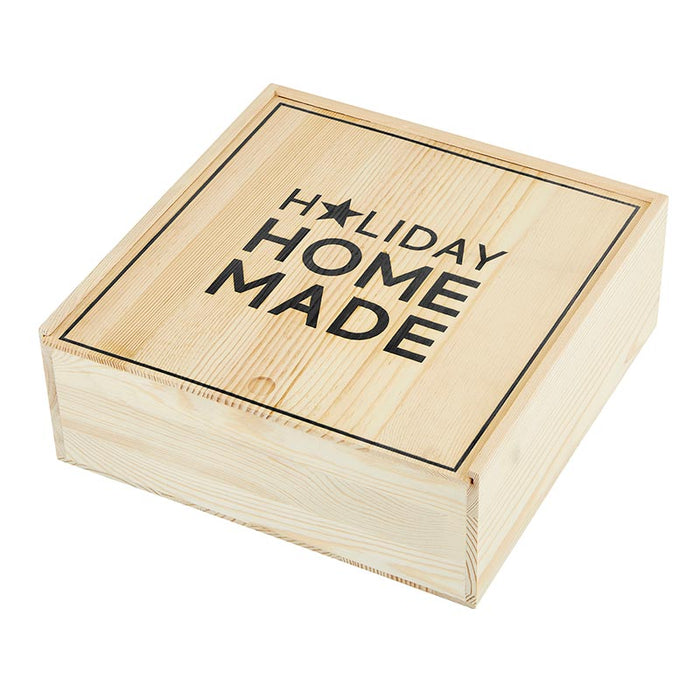 Large Holiday Sweets Wood Box with Holiday Home Made design
